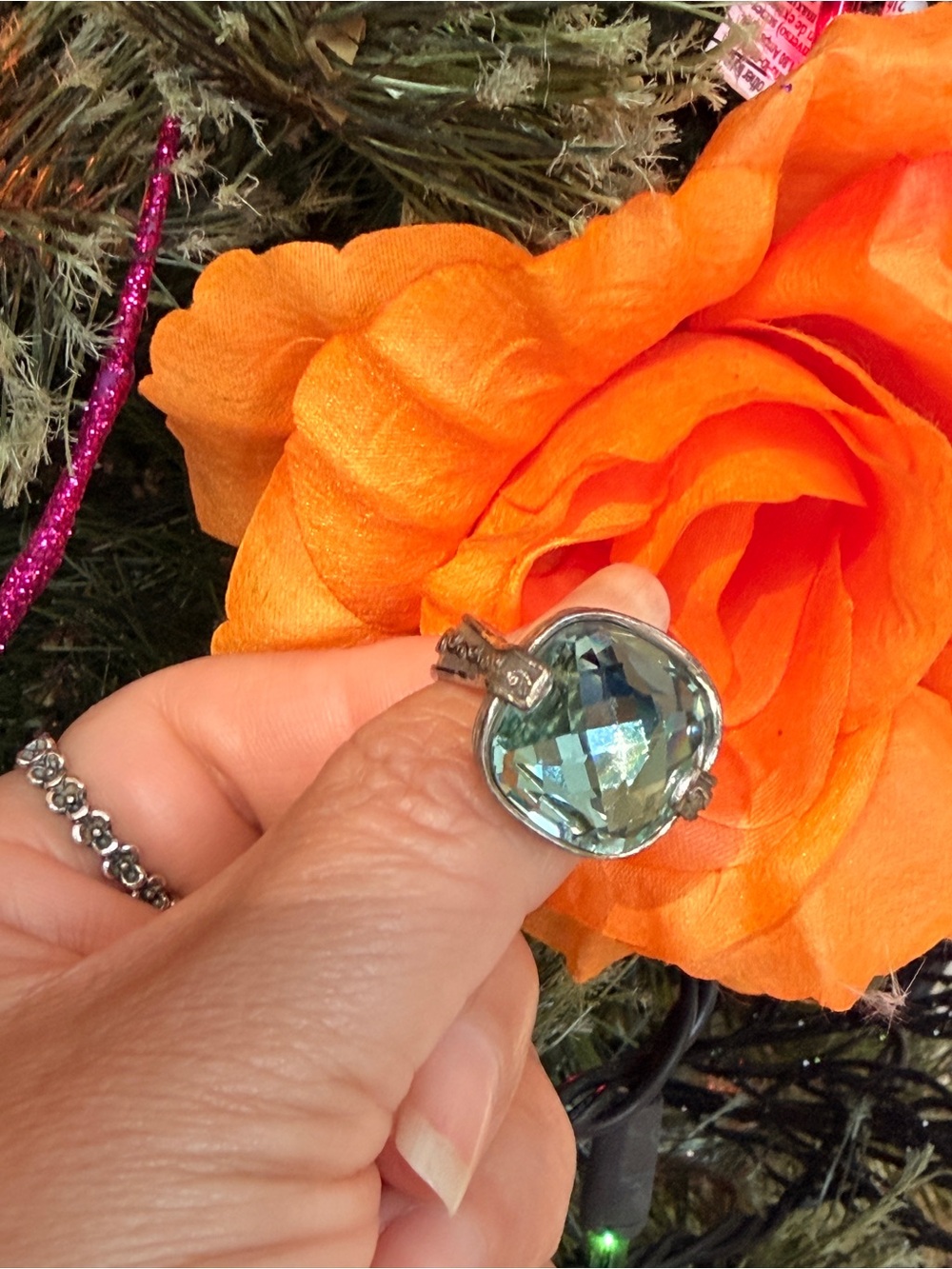 Brighton with Light Blue Faceted Crystal stone ring